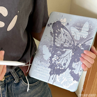 เคส ลายผีเสื้อ หมุนได้ 360 องศา พร้อมช่องใส่ดินสอ สีฟ้า สําหรับ iPad 10.2 8 9th Air 4 5 Generation 9.7 10th 10.9 Mini 6 2022