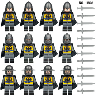 บล็อกตัวต่อ รูปทหารโบราณ ขนาดเล็ก ของเล่นสําหรับเด็ก 12 ชิ้น ต่อชุด 1806