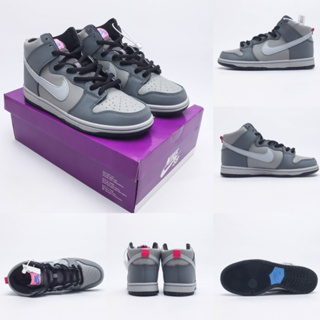 Dunk SB High Pro "Medium Grey" รองเท้าผ้าใบ ข้อสูง สําหรับผู้ชาย ผู้หญิง DJ9800-001