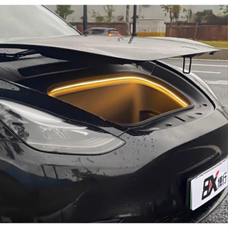 ALASKAR ชุดแถบไฟ LED รอบทิศทางด้านหน้า Trunk Frunk สำหรับ Tesla รุ่น 3 Y 2021 และใหม่กว่า