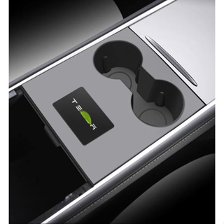 ALASKAR คอนโซลกลางที่วางแก้วซิลิโคนวัสดุป้องกันรอยขีดข่วนสำหรับ Tesla รุ่น 3 Y