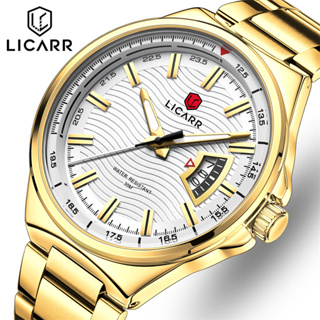 Licarr ของแท้ นาฬิกาข้อมือควอตซ์แฟชั่น เรืองแสง กันน้ํา แสดงวันที่ สไตล์นักธุรกิจ สําหรับบุรุษ 9516