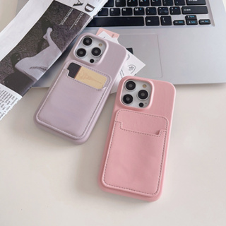 เคสโทรศัพท์มือถือหนัง PU แบบแข็ง มีช่องใส่บัตร สําหรับ iPhone 15 14 13 12 Pro Max 15 Plus