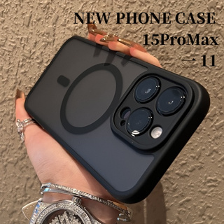 ใหม่ เคสโทรศัพท์มือถือ ผิวด้าน แม่เหล็ก กันกระแทก สีดํา สําหรับ iPhone 15ProMax 11 12 13 14 15 PRO MAX 14 Plus