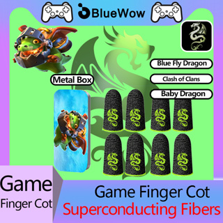 Bluewow【green Fly Dragon】ถุงมือนิ้วโป้ง ควบคุมเกม กันเหงื่อ ระบายอากาศ สําหรับเล่นเกม