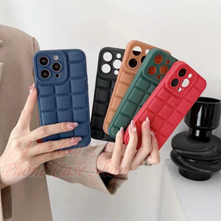 เคส iPhone 11 Pro Max X XR XS Max 8 7 6 6S + Plus iPhone11 11ProMax iPhoneX iPhoneXS iPhoneXR iPhone8 8Plus iPhone7 7Plus Square Chocolate Grid Soft Case