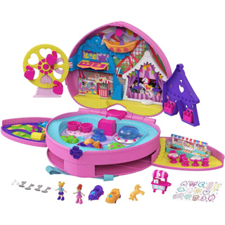 Polly Pocket 2-In-1 Travel Toy Playset with 2 Micro Dolls & Toy Cars, Tiny Is Mighty Theme Park Backpack Compact GKL60 Polly Pocket 2-In-1 ชุดของเล่นตุ๊กตา 2 ชิ้น และกระเป๋าเป้สะพายหลัง ขนาดเล็ก GKL60