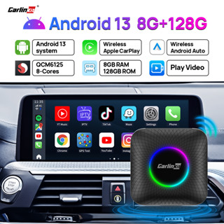 ใหม่ CarlinKit คาร์เพลย์ Carplay Ai Box แอนดรอยด์ 13 QCM6125/6225 ไร้สาย แอนดรอยด์ 64G 128G FOTA อัพเกรดซิม และไวไฟ สําหรับ YouTube Netflix 2023