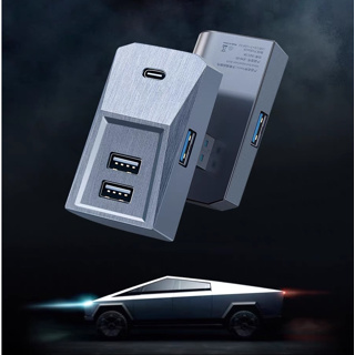 ALASKAR กล่องถุงมือ USB Hub Multiport Stable Transmission สะดวก รถ Docking Station สำหรับ Tesla รุ่น 3 Y