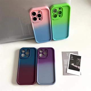 Iphone 14 Plus 13 Pro Max 12 Mini หรูหรา ไล่ระดับสี การออกแบบกล้อง ป้องกันเลนส์ บาง นิ่ม TPU เคส