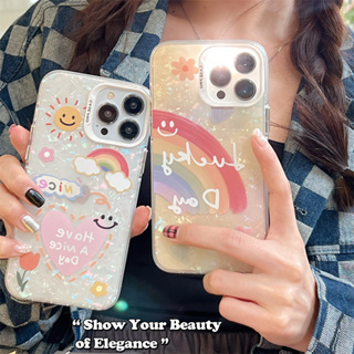 เคสโทรศัพท์มือถือ TPU แบบนิ่ม ลายสายรุ้ง สําหรับ iphone 15 Pro Max 14 Pro Max 13 Pro Max 12 Pro Max