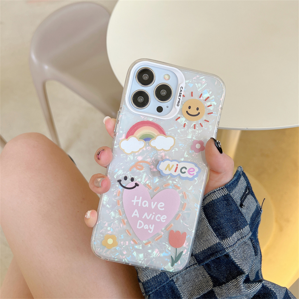 เคสโทรศัพท์มือถือ-tpu-แบบนิ่ม-ลายสายรุ้ง-สําหรับ-iphone-15-pro-max-14-pro-max-13-pro-max-12-pro-max