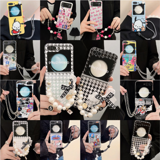 เคสโทรศัพท์มือถือ ป้องกันกระแทก หน้าจอพับได้ ลายการ์ตูนตุ๊กตาบาร์บี้น่ารัก สีชมพู สําหรับ Samsung Galaxy Z Flip 5 ZFlip 4 Z Flip3