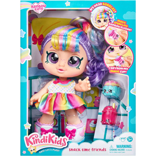 Kindi Kids Snack Time Friends Rainbow Kate, Pre-School 10" Doll Playset, 4 Pieces Included Kindi ชุดของเล่นตุ๊กตา Time Friends Rainbow Kate 10 นิ้ว 4 ชิ้น สําหรับเด็ก