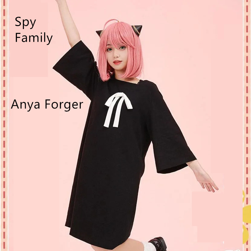 ชุดนอนคอสเพลย์-การ์ตูนญี่ปุ่น-spy-x-family-anya-forger-สีดํา-สําหรับนักเรียน