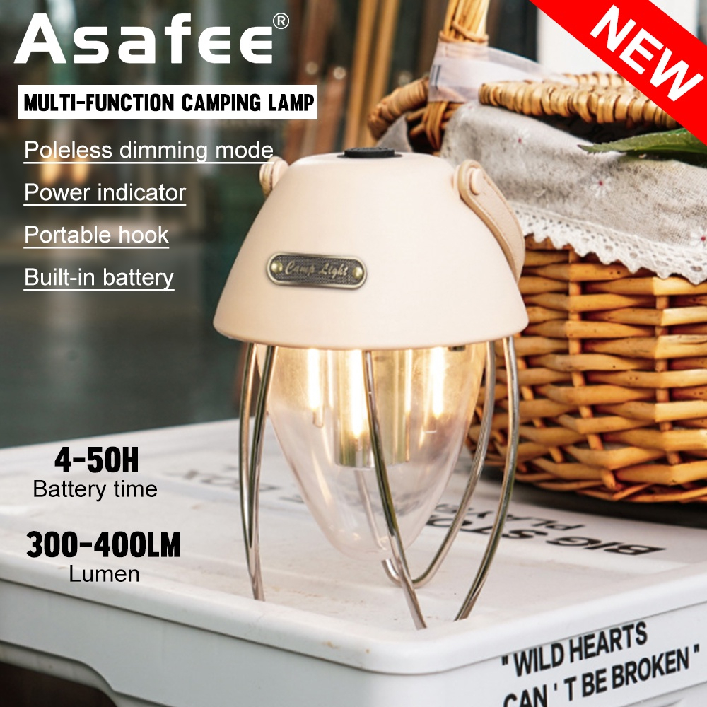 asafee-โคมไฟตั้งแคมป์-กลางแจ้ง-พร้อมแบตเตอรี่ในตัว-18650-type-c-ชาร์จ-แบบพกพา-เต็นท์-ตั้งแคมป์-ไฟฉาย