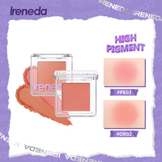 Ireneda บลัชออน เนื้อแมตต์ ชิมเมอร์ กันเหงื่อ เม็ดสีสูง เกลี่ยง่าย น้ําหนักเบา แต่งหน้า บลัชออน บลัชออน บนแป้ง