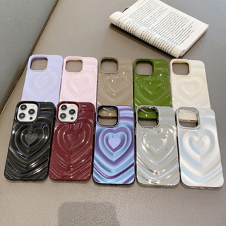 【ใหม่】เคสโทรศัพท์มือถือ Tpu ลายหัวใจ 3D สีชมพู แวววาว สําหรับ iPhone 14 15 Series