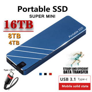 ฮาร์ดไดรฟ์ภายนอก SSD Type-C USB3.1 ความเร็วสูง 16TB 30TB 60TB 128TB ขนาดเล็ก แบบพกพา สําหรับแล็ปท็อป