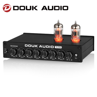 [อัพเกรด] Douk Audio T8PRO HiFi 7-band EQ Preamp Equalizer Balanced XLR Stereo RCA Pre-Amplifier สําหรับลําโพงตั้งโต๊ะที่บ้าน พร้อมตัวควบคุมโทนเสียง