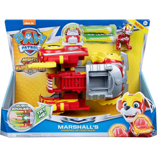 PAW Patrol, Mighty Pups Super PAWs Marshall’s Powered Up Fire Truck Transforming Vehicle Paw Patrol, Mighty Pups Super PAWs Marshalls Powered Up Fire Truck ยานพาหนะแปลงร่าง