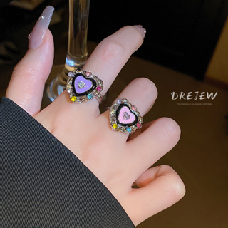 Drejew แหวนนิ้วชี้ รูปหยดน้ํามัน ประดับเพชร สไตล์เกาหลี เครื่องประดับ สําหรับผู้หญิง