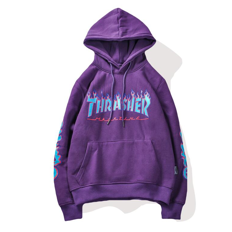 thrasher-เสื้อกันหนาว-มีฮู้ด-ผ้าฝ้าย-พิมพ์ลาย-แฟชั่นสําหรับผู้ชาย-และผู้หญิง