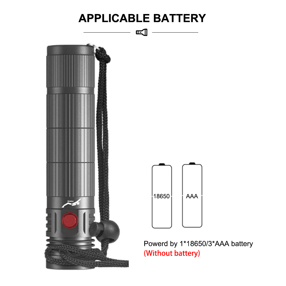 ไฟฉายดําน้ํา-l2-led-แบตเตอรี่-18650-50-เมตร