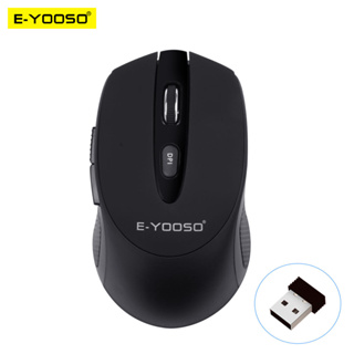 E-yooso E-1020 เมาส์เกมมิ่งออปติคอลไร้สาย USB 2.4G ไร้เสียง 2400 DPI สําหรับคอมพิวเตอร์ แล็ปท็อป