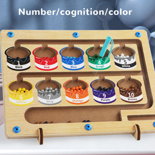 Children Wooden Magnetic Color Number Maze Toy Sorting Puzzle Matching Brain Game  NAVEE