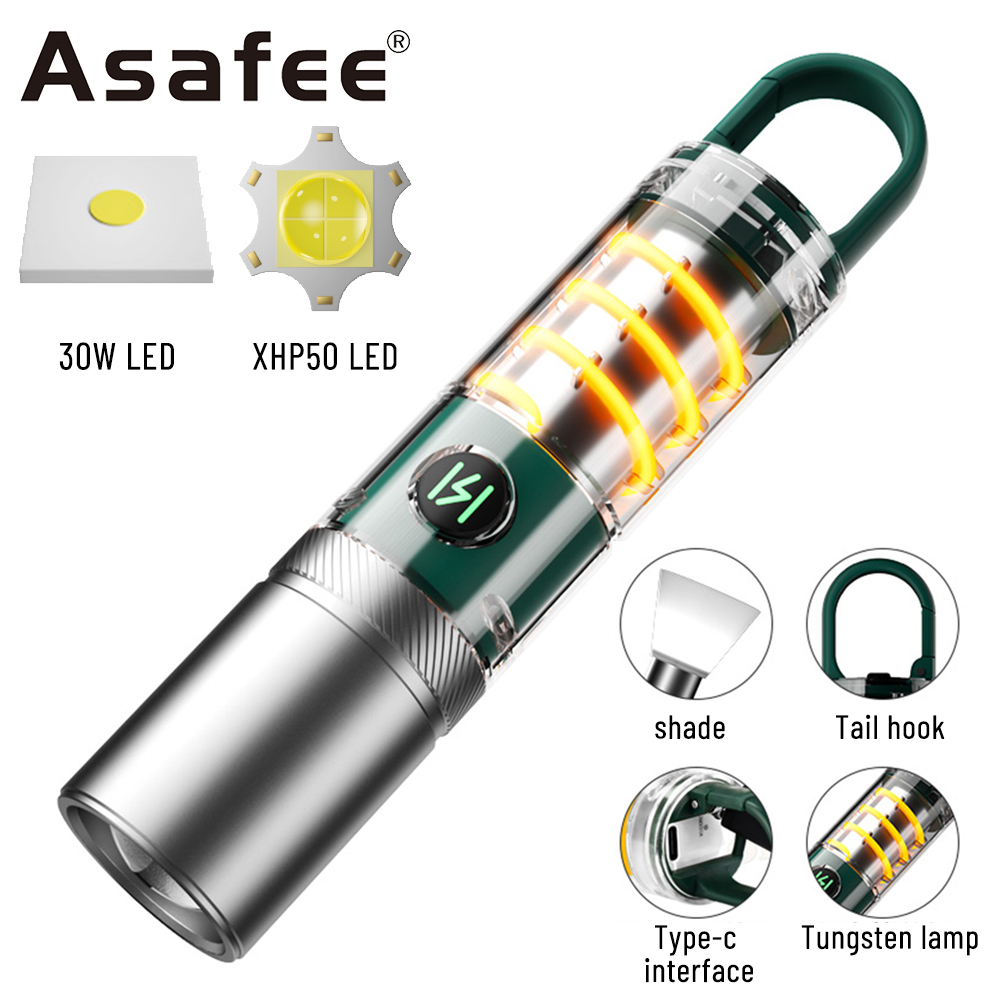 asafee-ไฟฉายฉุกเฉิน-led-30w-800lm-แบตเตอรี่ภายใน-type-c-ชาร์จซ้ําได้-อเนกประสงค์-สําหรับตั้งแคมป์-กลางแจ้ง