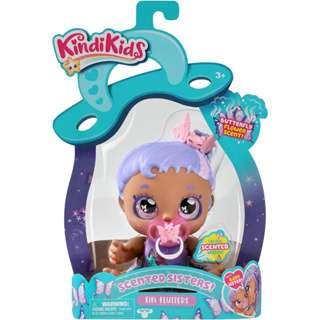 Kindi Kids Scented Baby Sister: Fifi Flutters - Baby Doll 6.5 inch Doll and 2 Accessories Kindi ตุ๊กตาเด็กทารก มีกลิ่นหอม : Fifi Flutters - ตุ๊กตาเด็กทารก 6.5 นิ้ว และอุปกรณ์เสริม 2 ชิ้น