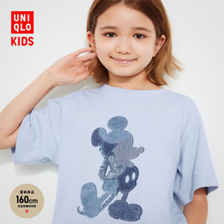 Uniqlo เสื้อยืดแขนสั้น พิมพ์ลายมิกกี้เมาส์ สําหรับเด็กผู้ชาย และเด็กผู้หญิง 466314