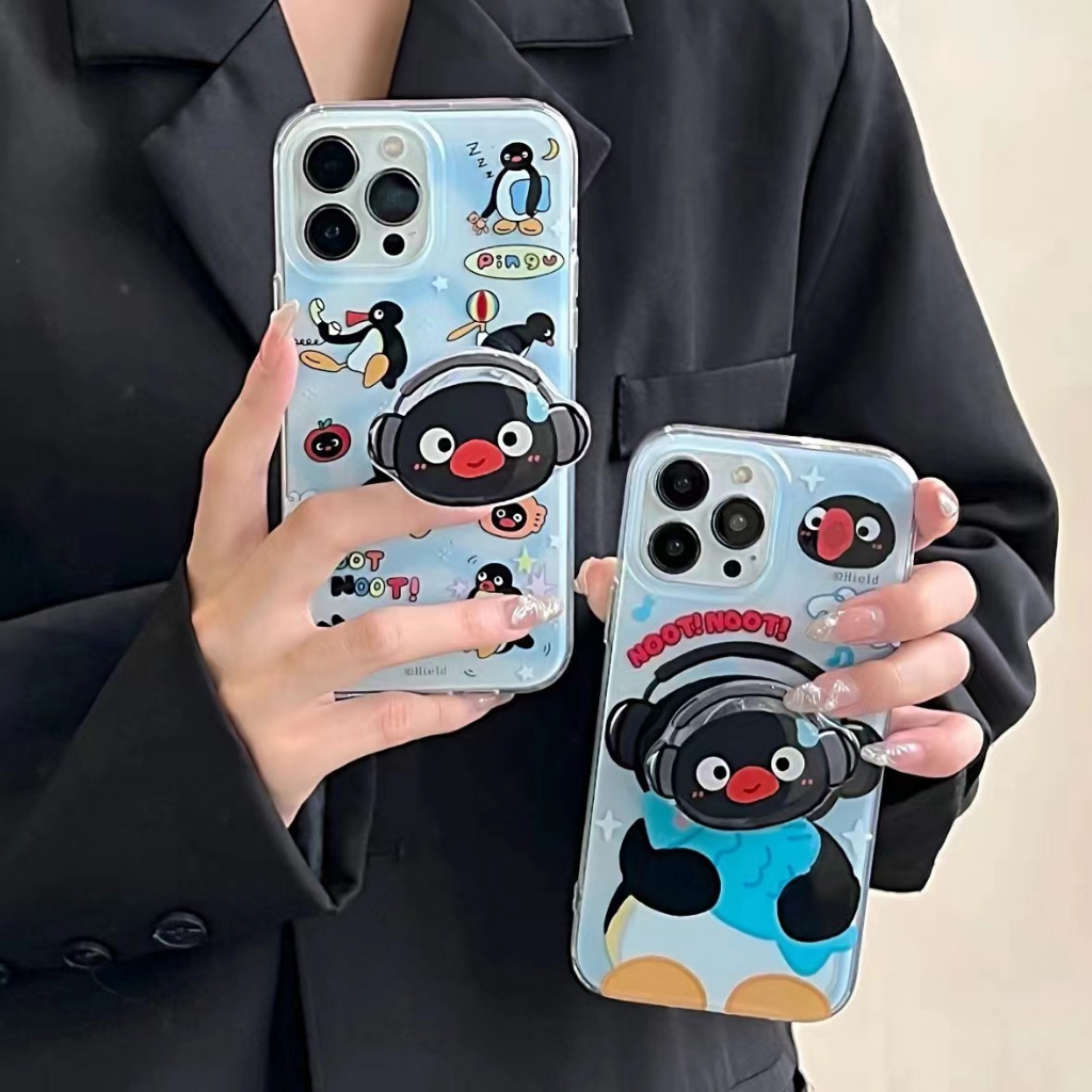 เคสโทรศัพท์มือถือ-tpu-แบบนิ่ม-ลายเพนกวิน-สีดํา-สําหรับ-iphone-14-14promax-14pro-11-12-12pro-12promax-13-13pro-13promax