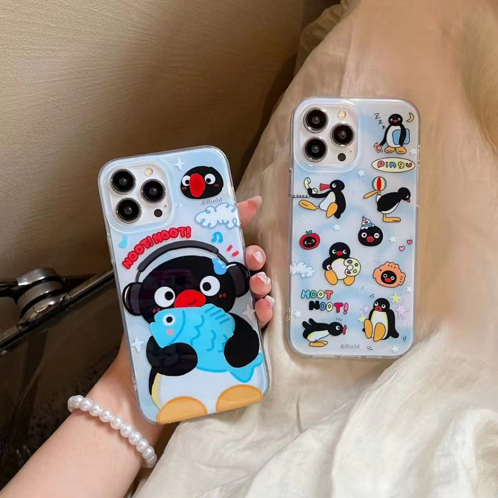 เคสโทรศัพท์มือถือ-tpu-แบบนิ่ม-ลายเพนกวิน-สีดํา-สําหรับ-iphone-14-14promax-14pro-11-12-12pro-12promax-13-13pro-13promax