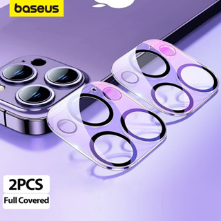 Baseus ฟิล์มกระจกนิรภัยกันรอยเลนส์กล้อง สําหรับ iPhone 15 14 13 12 Pro Max Plus iPhone 13 Mini 2 ชิ้น