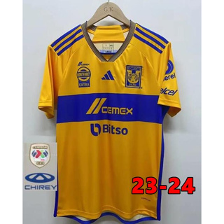 เสื้อกีฬาแขนสั้น ลายทีมชาติฟุตบอล Tigres 23 24 ชุดเหย้า ไซซ์ S - 4XL