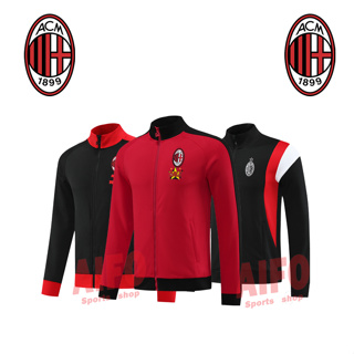 เสื้อแจ็กเก็ตแขนยาว ลายทีมชาติฟุตบอล AC Milan 2023 ชุดกีฬา สําหรับผู้ชาย