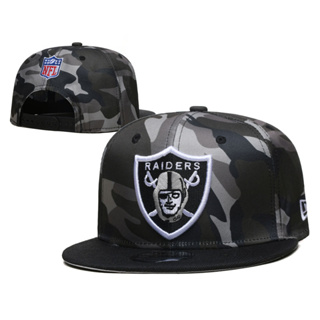 หมวกปีกแบน ปักลาย NFL Team Hat Oakland Raiders 2022 สไตล์ฮิปฮอป