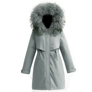 เสื้อแจ็กเก็ตกันหนาว ผ้าขนแกะ แบบหนา มีฮู้ด ให้ความอบอุ่น เหมาะกับเล่นสกีหิมะ สําหรับผู้หญิง ไซซ์ 6XL SW308