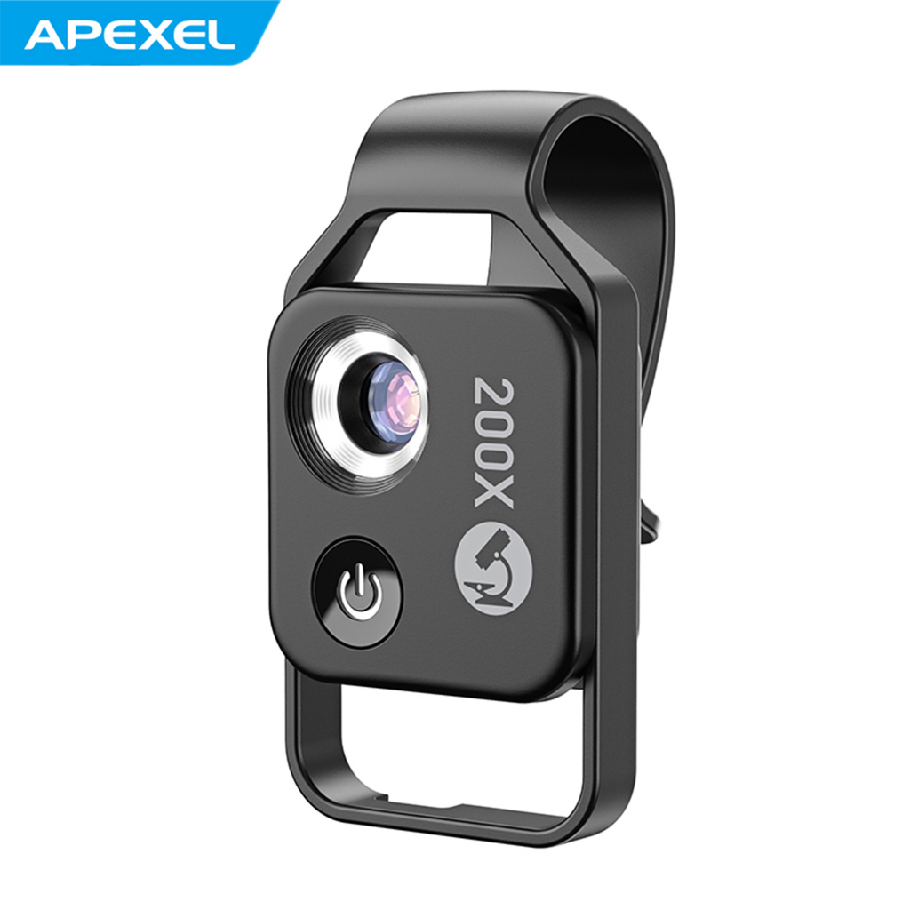 apexel-ms002-เลนส์กล้องจุลทรรศน์โทรศัพท์-200x-พร้อมคลิปเลนส์-cpl-สําหรับทดสอบเครื่องประดับ-ผม-แมลง-พืช