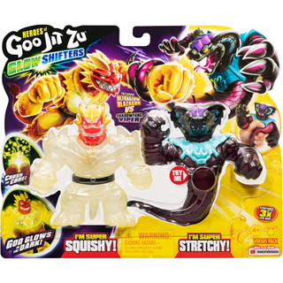 Heroes of Goo Jit Zu Glow Shifters - Versus Pack, Ultraglow Blazagon VS Shadowfang Viper. One with Unique Glow-in-The-Dark Goo Transformation. Crush The core, Goo Glows in The DarkHeroes of Goo Jit Zu Glow Shifters - Versus Pack, Ultraglow Blazagon VS Sha