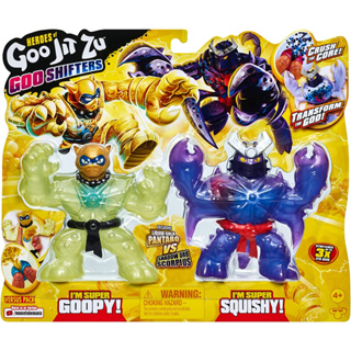 Heroes of Goo Jit Zu Goo Shifters Liquid Gold Pantaro VS Shadow Orb Scorpius Versus Pack, Two Stretchy, Squishy Goo Filled Toys with a Unique Goo Transformationฟิกเกอร์ Heroes of Goo Jit Zu Goo Shifters Liquid Gold Pantaro VS Shadow Orb Scorpius Versus Pa