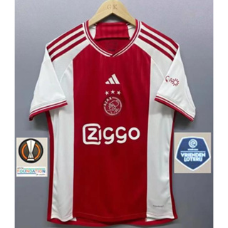 เสื้อกีฬาแขนสั้น ลายทีมเหย้า Ajax 23/24 Game Season AAA+