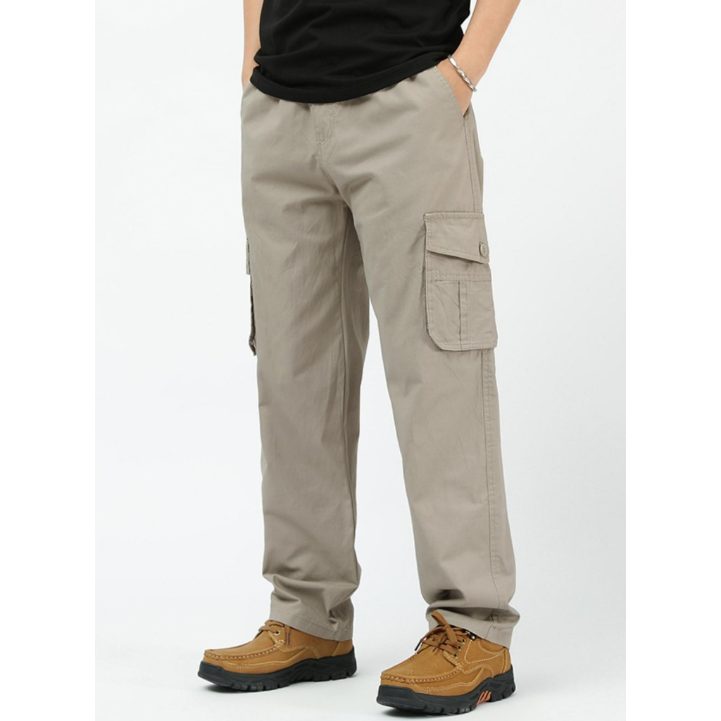 becoolman-เสื้อผ้าแฟชั่นผู้ชาย-กางเกงขายาวผู้ชาย-สไตล์โดยรวมลำลอง-ทำจากผ้าฝ้าย-twill-นุ่มมาก-สวมใส่สบาย-ดีไซน์เอวยางยืด-มีไซส์-m-4xl