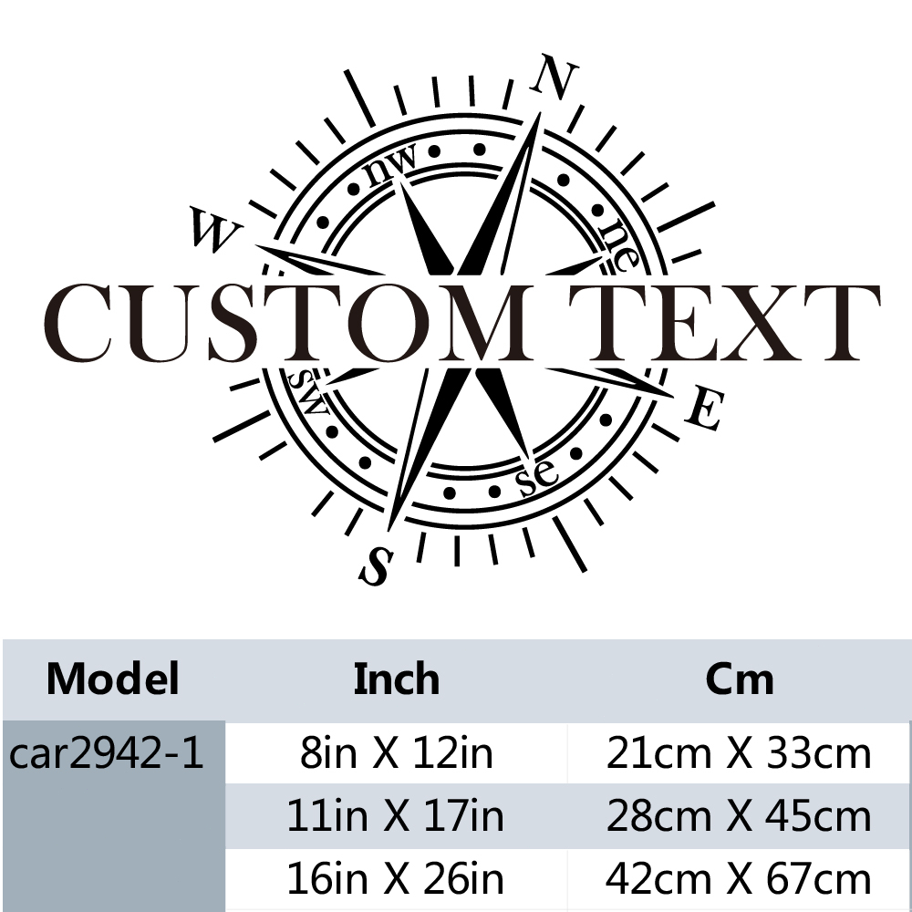 สติกเกอร์-ลายเข็มทิศ-ชื่อที่กําหนดเอง-สําหรับตกแต่งรถยนต์