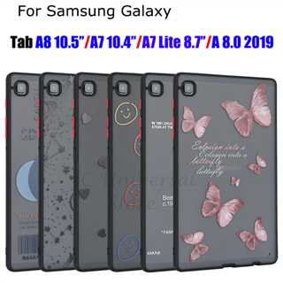 เคสมือถือ TPU แบบโปร่งแสง ขอบสีดํา สําหรับ Samsung Galaxy Tab A8 A7 Lite 8.7 นิ้ว A (8.0 นิ้ว,2019) T295/T290 Tab A7 10.4 นิ้ว SM-X200 X205 X207 T500 T505 T509