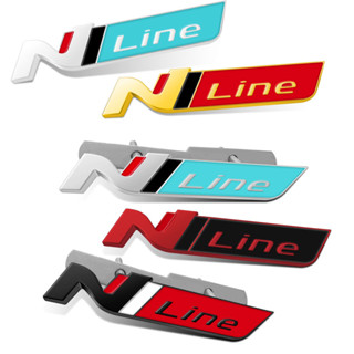 สติกเกอร์โลโก้ N Line Nline Emblem สําหรับติดตกแต่งรถยนต์ Hyundai I20 I30 Kona Tucson Sonata Elantra Veloster Fender