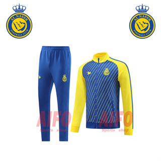 Al-nassr FC 2023 เสื้อแจ็กเก็ตแขนยาว และกางเกงขายาว เหมาะกับการเล่นกีฬาฟุตบอล สําหรับผู้ชาย