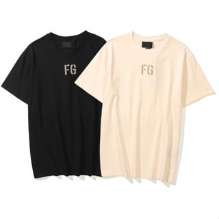 Fog เสื้อยืดแขนสั้น ผ้าฝ้าย พิมพ์ลาย flocking แฟชั่นสําหรับผู้ชาย และผู้หญิง